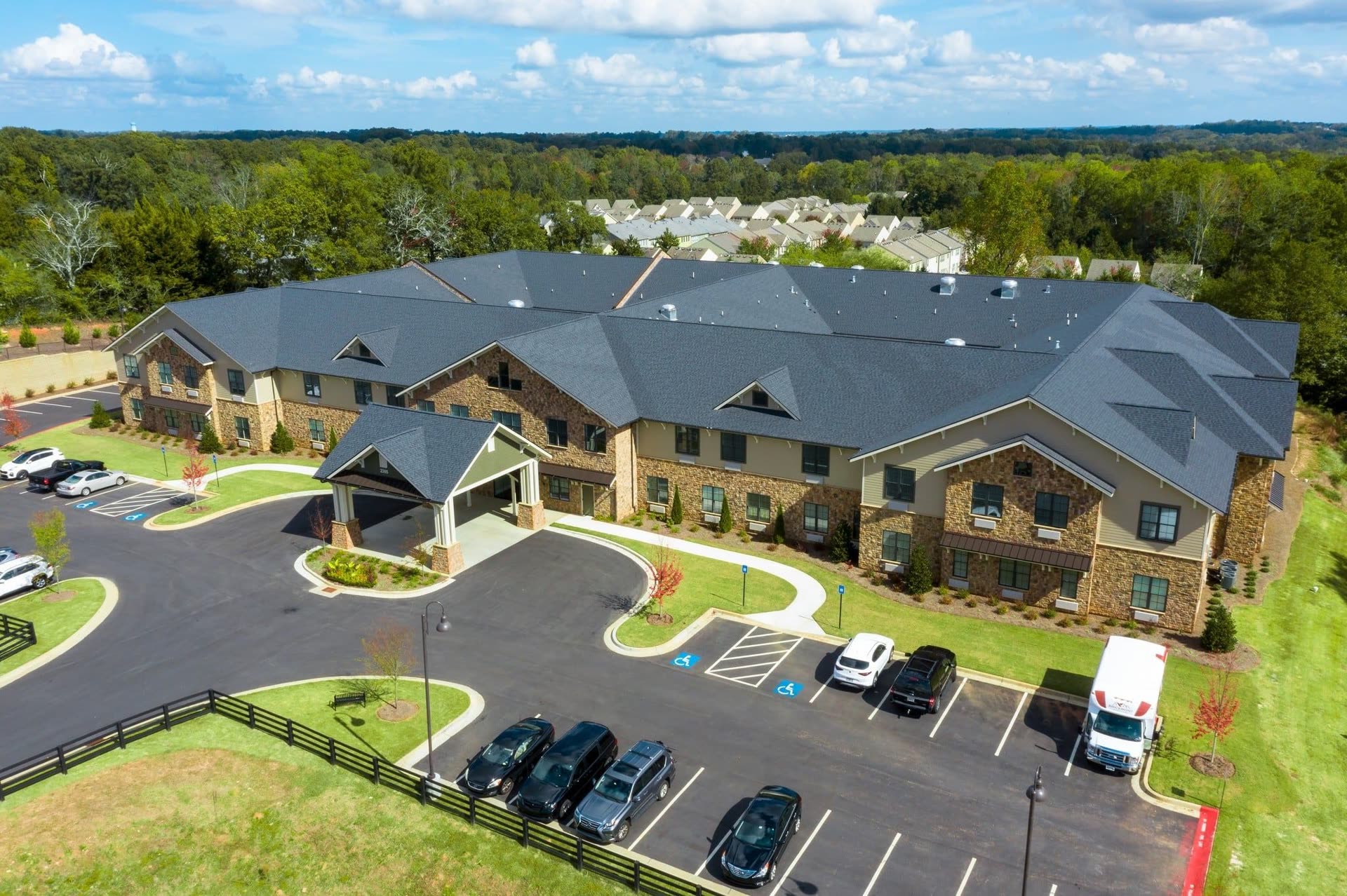 Aerial view of Brickmont of Johns Creek in Cumming, GA