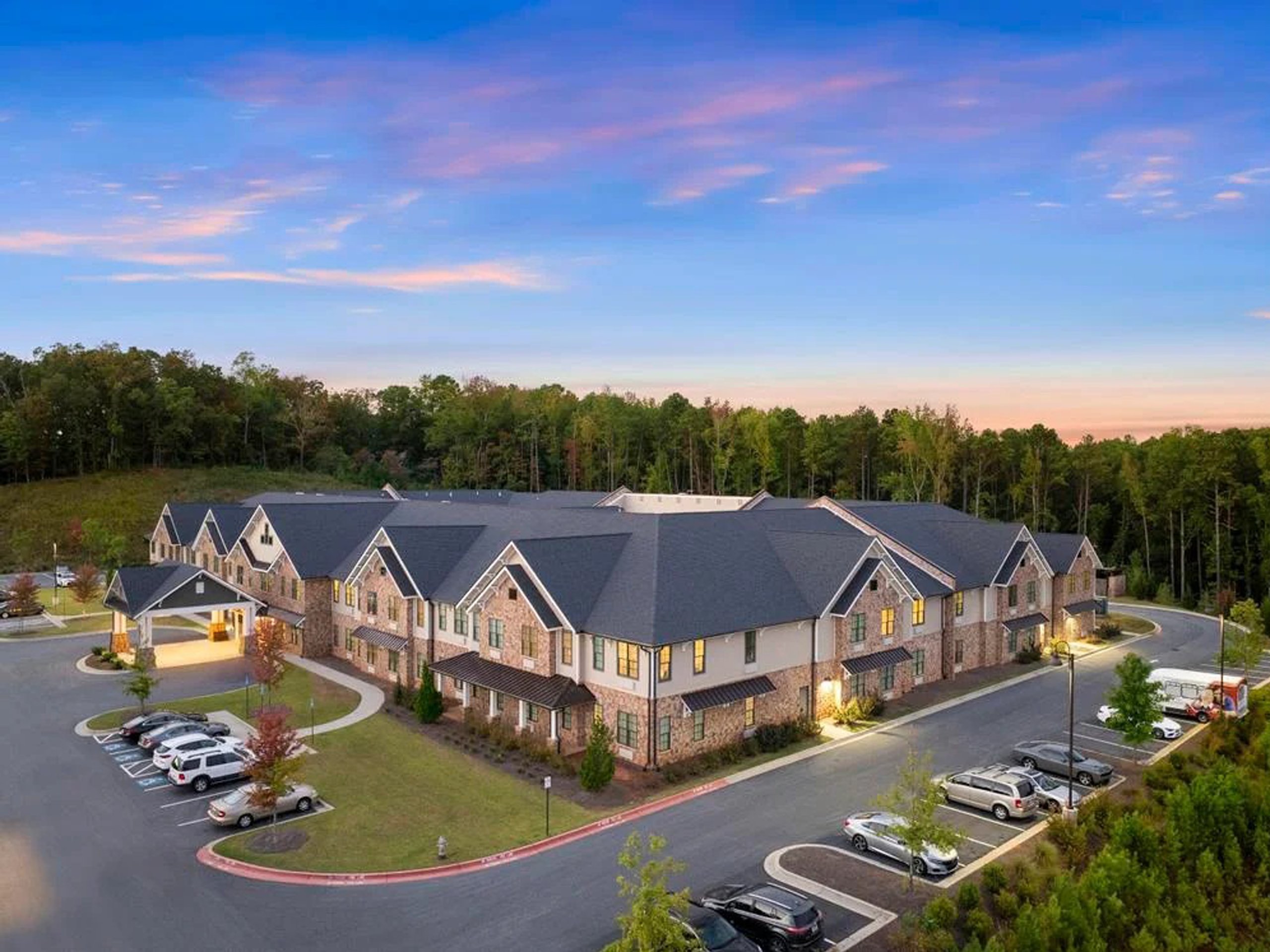 Brickmont of West Cobb at dusk in Marietta, GA
