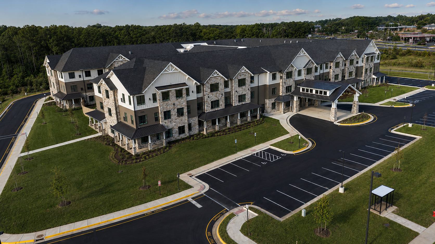 Aerial view of Watercrest Fredericksburg in Fredericksburg, VA — developed and built by Centric Development